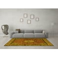 thumbnail image 3 of Ahgly Company Machine Washable Indoor Square Persian Yellow Traditional Area Rugs, 4' Square, 3 of 4