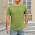 thumbnail image 5 of Blczomt Green Mens T Shirts Summer Plain Regular-Fit Tee Shirt Big & Tall Crew Neck Casual Men Clothes, 5 of 6