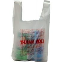 White Plastic Thank You Bags with Handles 6 x 3 x 12, Polyethylene Thank You Plastic Bags for Small Business Pack of 2000, Single Use Plastic Grocery Bags with Handles 0.65 Mil