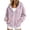 Purple, variant on THNCYX Women's Sherpa Jacket Full Zip Fleece Coat Front Pockets Drawstring Hoodies