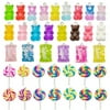 JETTINGBUY 32Pcs Mix Gummy Bear Candy Resin Charms for DIY Bracelet Necklace Earring Making