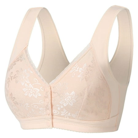 Fsqjgq Womens Underwear Push Up Bras for Women Plus Size Strapless Bras for Women Front Closure Cotton Bras Comfort No Underwire Bra Plus Size Wireless Bra Nipple Covers Padded Lace Bras Lingerie
