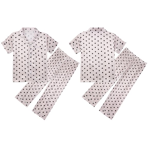 BOOMNY Baby Girls 2 Peice Pajamas Sets Graphic Short Sleeve Buttons Sleepwear Tops Shorts Pjs Set for Kids Cozy Loungewear Homewear