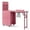Pink w/ Shelves, variant on Hassch 46.5" Foldable Manicure Table with Dust Collector, 2 Drawers, Storage Cabinet and 2-Tier Open Shelf, Rolling Nail Desk Workstation with Wrist Rest for Beauty Salon, Black