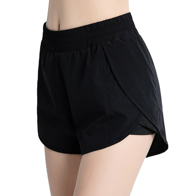 Pantalones cortos para correr para mujer con bolsillos, pantalones cortos deportivos de cintura alta para entrenamiento en el gimnasio para mujer