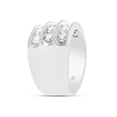 thumbnail image 5 of 1 3/4 Ct Round Cut Lab Created Moissanite Diamond 3-Row Anniversary Band Ring For Men In 14K White Gold Over Sterling Silver(G-H Color,1.75 Cttw)-13, 5 of 8
