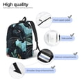 thumbnail image 3 of Disketp Black Panther Floral Illustration print Canvas Backpack Lightweight Travel Daypack Student Rucksack Laptop Backpack-, 3 of 5