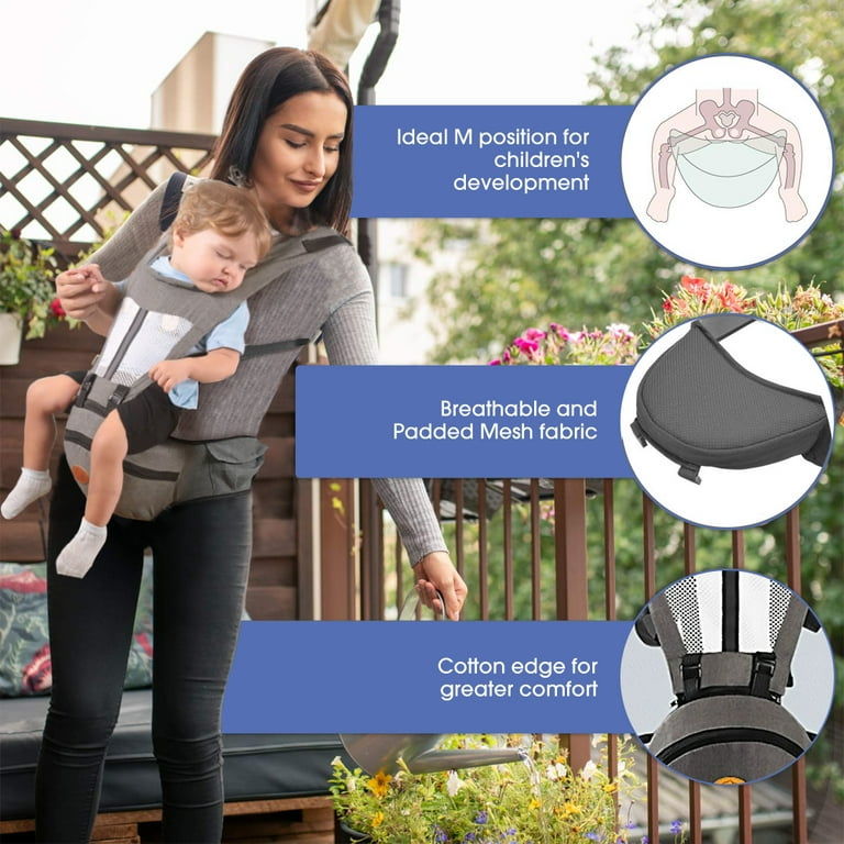 Baby Hip Seat Carrier: 3D Belly Protector & EVA Massage Board