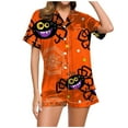 thumbnail image 1 of Fgnfyis Ensemble de Pyjama Décontracté Imprimé pour Femmes et Shorts Pyjama d'Halloween Femmes Orange_001 S, 1 of 6