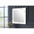 thumbnail image 5 of Modern Luxurious 5-Piece Eastern King Bedroom Set, High Gloss Finish Wood Bed Set with Gold Vein Accent, White, 5 of 12