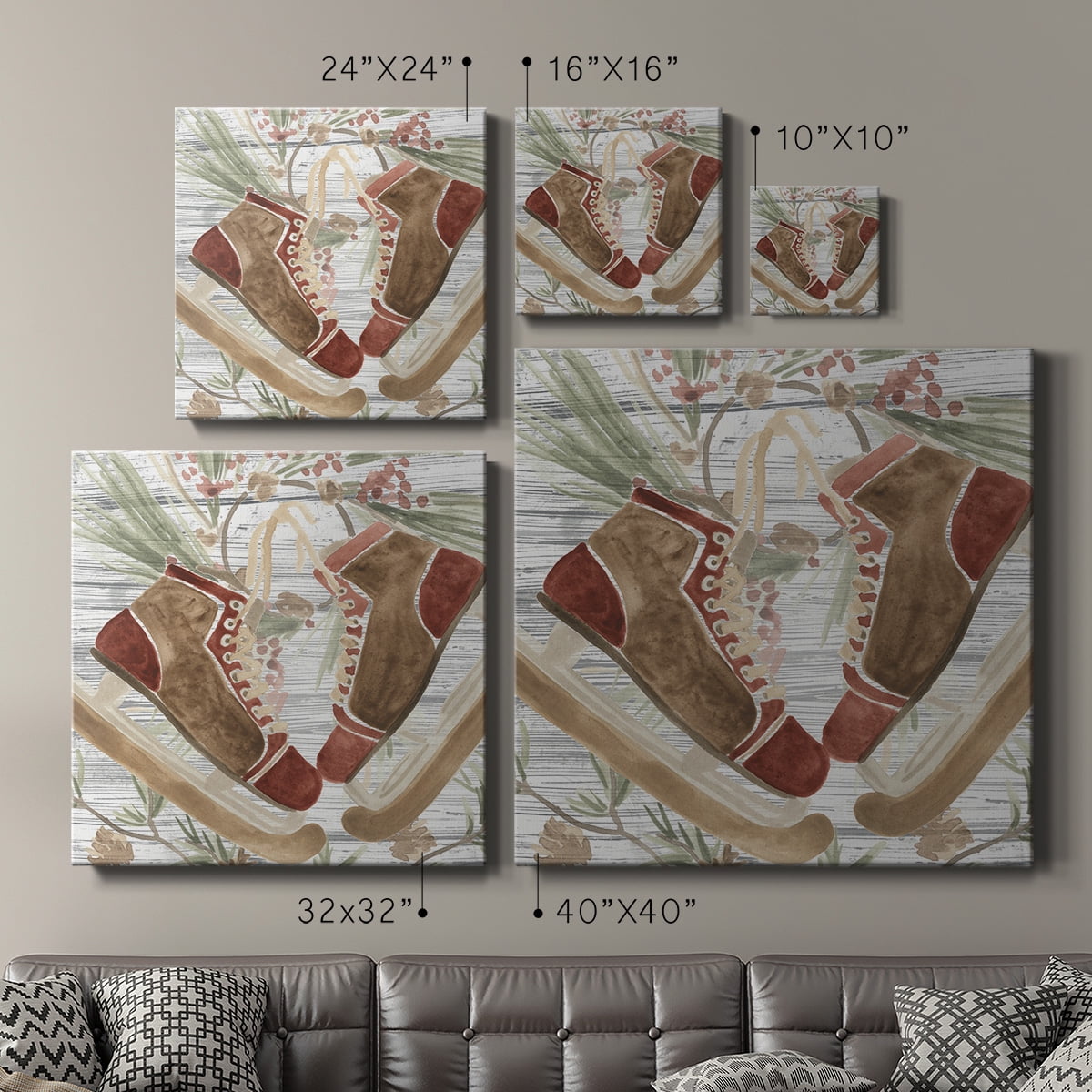 Wexford Home Pinecone Lodge I-Premium Gallery Wrapped Canvas, 40" x 40" - Ready to Hang