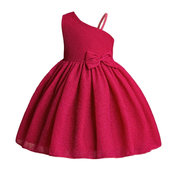 Huowey Baby Child Girls Pageant Dress Party Bow Knot Sleeveless Gown Dresses Soft Dailywear, 2-3 Years