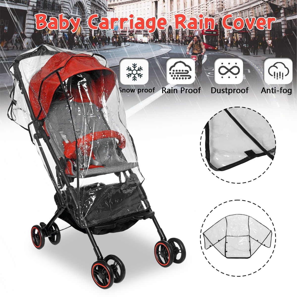 Diono Universal Stroller/Buggy Raincover with Pocket and Carry Case 