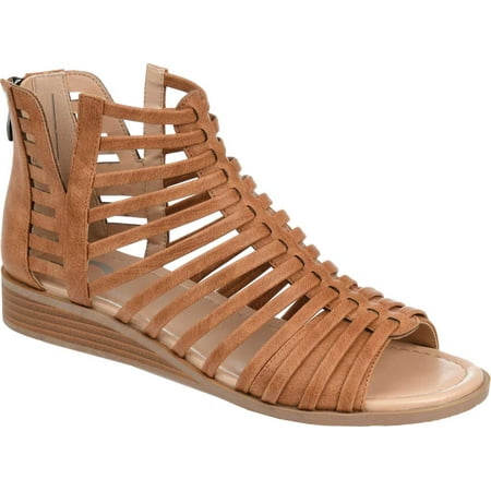 

Women s Journee Collection Delilah Gladiator Caged Sandal Brown Faux Leather 7.5 M