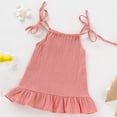 thumbnail image 4 of Caqnni Little Flower Girl Cotton Ribbed Tulle Birthday Wedding Party Princess Dress,special occasion Summer Beach Dress (2-3 Years,Red), 4 of 8