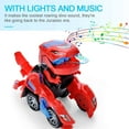 thumbnail image 3 of Toy Cars for Boys 3-6 Year Old Girls with LED Light and Music, Automatic Transforming Dinosaur Car Toys Birthday Gifts for Kids Toddlers, Red, 3 of 7