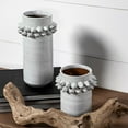 thumbnail image 2 of 11" Organic Style Whitewash Spikely Ceramic Vase, 2 of 6