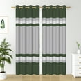 thumbnail image 2 of Nanqianyi Dark Green & Grey Stripe Blackout Curtains 42 x 96 Inch, Thermal Insulated Grommet Drapes for Bedroom/Living Room, 2 Panels, 2 of 9