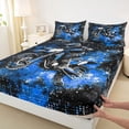 thumbnail image 3 of Homewish Dirt Bike 3pcs Twin Sheet Sets For Children Kids Teens,Abstract Blue Stars Galaxy Twin Fitted Sheet,Extreme Sport Breathable Flat Sheet,Breathable Home Decor, 3 of 7