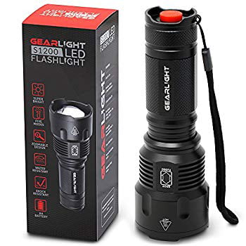 GearLight High-Powered LED Flashlight S1200 - Mid Size, Zoomable, Water Resistant, Handheld Light with 5 Modes - Best High Lumen Camping, Outdoor, Emergency