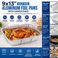 thumbnail image 3 of VeZee 9x13 Inch Half Size Disposable Aluminum Pans with Handle Rack – BPA-Free, Non-Stick, Ideal for Baking & Catering:100CT, 3 of 5