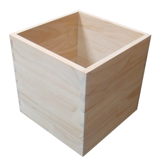 AURARMLET Solid Wood Open Front Storage Box Beige for Versatile Organization