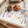 thumbnail image 3 of Spring Flowers Placemats Set of 4, Watercolor Blue Yellow Purple Floral Non-Slip Place Mats Washable Table Mats for Kitchen Dining Table Decorations Indoor/Outdoor, 3 of 9