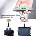thumbnail image 3 of Báscula Digital para Equipaje, Báscula Colgante Portátil, Pantalla LCD con Función de Tara Retroiluminada, Práctica para Viajes/Vida Familiar, hasta 50 kg, Plateada, 3 of 7