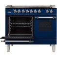 thumbnail image 3 of Ilve UPDN100FDMPBLX Nostalgie Series 40 Inch Dual Fuel Convection Freestanding Range, 5 Sealed Brass Burners, 4 cu.ft. Total Oven Capacity in Midnight Blue, Chrome Trim (Natural Gas), 3 of 3