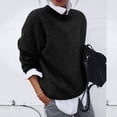 thumbnail image 2 of Yokua Women's Sweater 2 in 1 Shirt Loose Solid Color Long Sleeve Bottoming Comfortable Sweater Pullover, 2 of 9