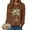 Brown, variant on TTUHYWXI Christmas Palm Tree Sweatshirt for Women Funny Hawaiian Beach Tropical Xmas Pullover Long Sleeve Christmas Shirt Top (Pink, XL)