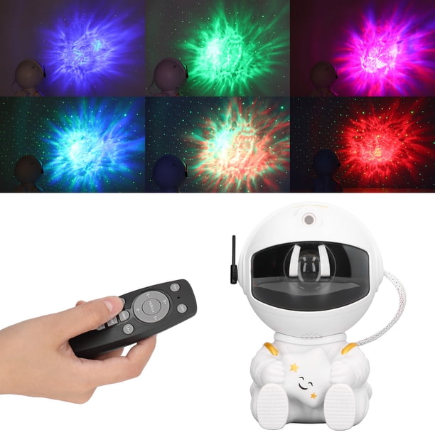 Proyector de Luz Nocturna LED STAR, Control de control remoto botón portátil astronauta estrella proyector nebulosa efecto para el hogar