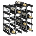 thumbnail image 1 of vidaXL Wine Rack for 20 Bottles Black Solid Pine Wood, 1 of 3