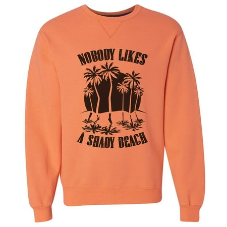 Mens Dream Super Soft Sweatshirt ”Nobody Likes A Shady Beach” High Quality Long Sleeve Sweater Medium, Orange