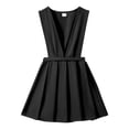 thumbnail image 4 of WOYY Girls School Uniform Pleated Pinafore Dress Casual Sleeveless Jumper Dress, Black, 4 of 5