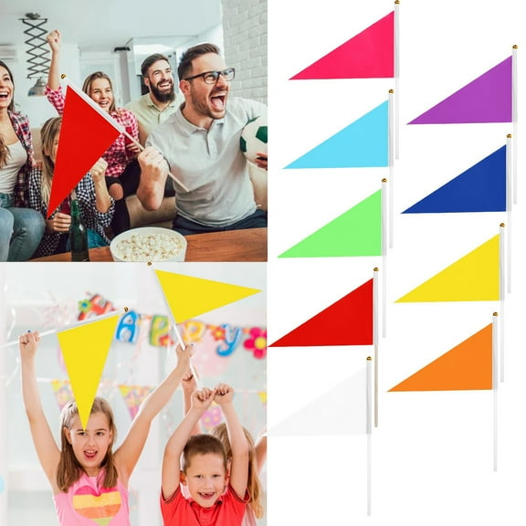 Versatile Set of 20 Orange Triangle Flags, Multi-Purpose Markers for Garden, Dog Training, and Event Planning