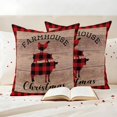 thumbnail image 3 of Christmas Farmhouse Pillow Covers 2 Pack Animal Cow Pig Cock Pillowcase Waterproof Outdoor Throw Pillow Cover for Patio Garden Square Cushion 20”x20”, 3 of 9