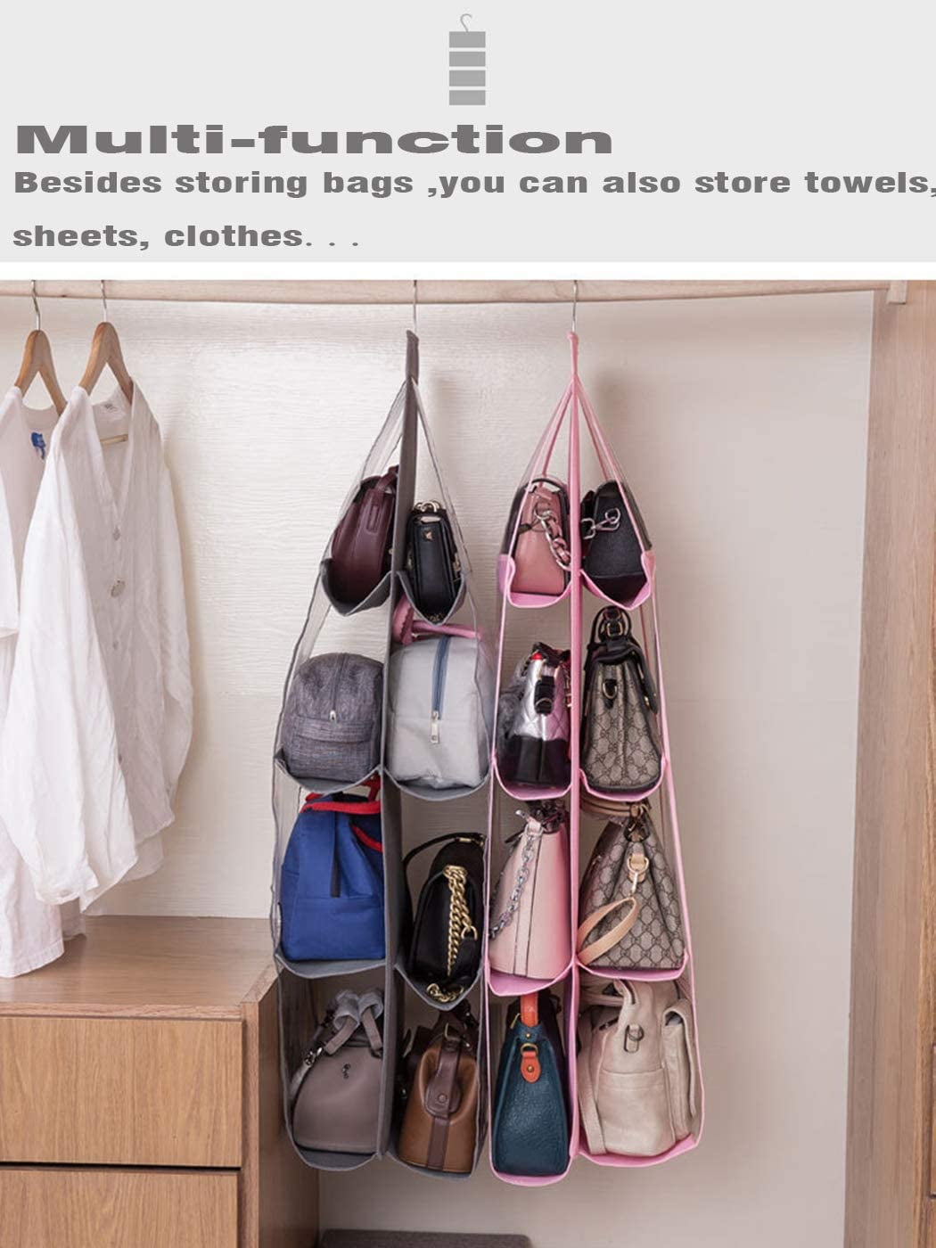 10 Pack Clear Handbag Organizer See Through Cosmetic Insert Purse r  Transparent Travel Pouch Liner with Handle, Red - Walmart.com