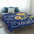 thumbnail image 4 of You Are My Sunshine Blanket Soft Cozy Warm Throw Blanket for Couch, Plush Fuzzy Flannel Fleece Blankets for Sofa, Yellow Sunflowers Cute Bees Heart Blue Bed Blankets Gifts for Men, 50"x60", 4 of 9