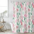 thumbnail image 4 of Tropical Plants Bathroom Shower Curtains with 12 Hooks Polyester Waterproof Shower Curtain for Stalls and Bathtubs Summer Botanical Jungle Palm Leaves Decorative Bathroom Privacy Curtain 72x84 Inches, 4 of 9