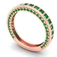 thumbnail image 2 of 1.44 ctw Wedding Band for Women - 18K Rose Gold Simulated Emerald Stackable Eternity Ring, 2 of 6