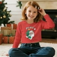 thumbnail image 3 of COEQINE Girls Crop Tops Long Sleeve Sweatshirt for Fall, Soft Everyday Crewneck Pullover Loose Fit T-Shirts for 13-14 Years Teen Kids, Santa Claus Ho Ho Ho, 3 of 7