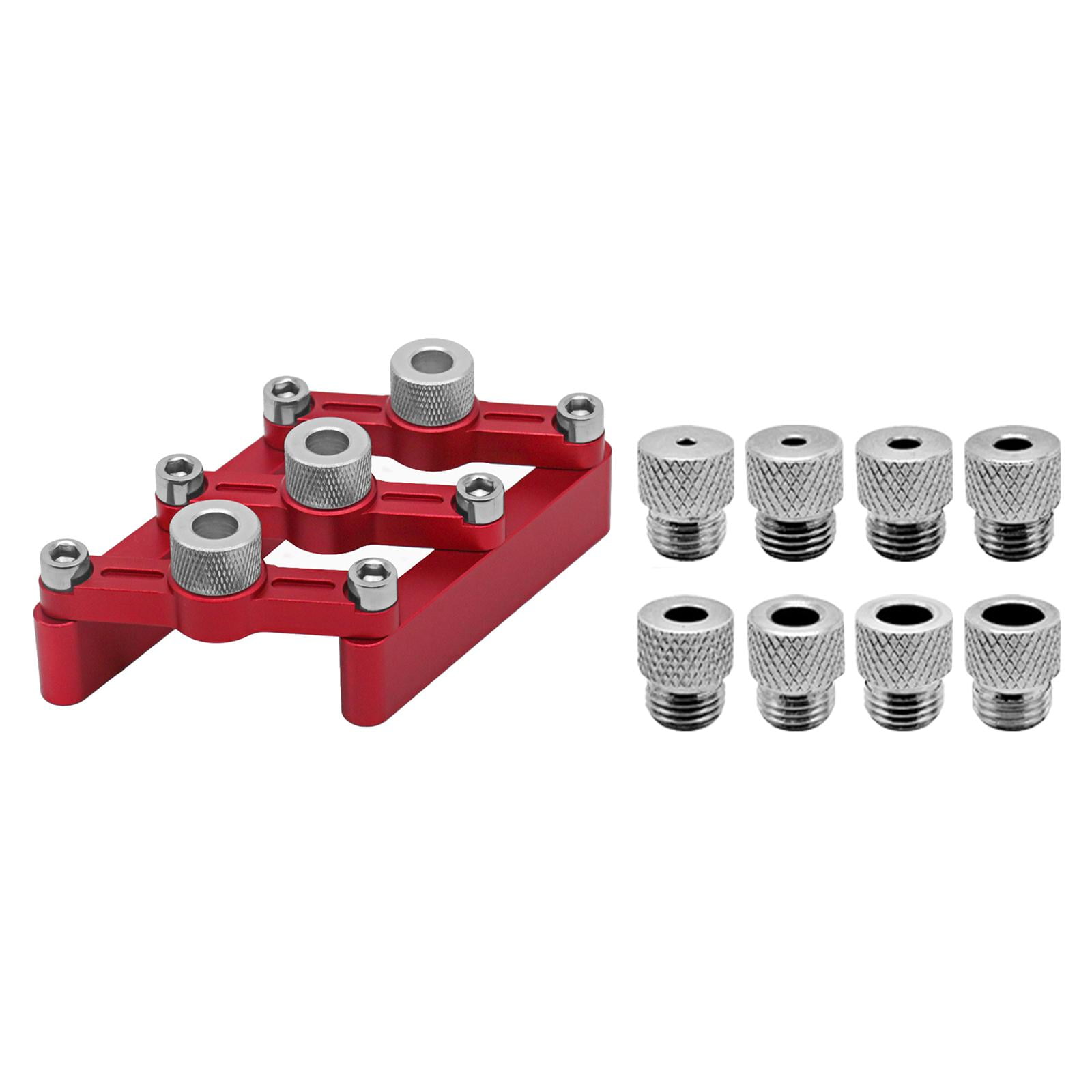 Dowelling Jig Wood Dowel Jig for Straight Holes Adjustable Self Centering Dowelling Jig for Drawers Craft Construction Cabinets Woodworking 11 drill bushing