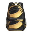 thumbnail image 2 of Black and Gold Marble Pattern Backpack for School, Cute School Bag with Adjustable Shoulder Straps and Padded Back, 16.9"x12.6"x5.9", 2 of 5