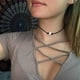 thumbnail image 5 of Zhuge Collar de 2 piezas con una sola perla de agua dulce y gargantilla de 3 perlas de agua dulce en cordón de cuero negro para niñas y mujeres, 5 of 5