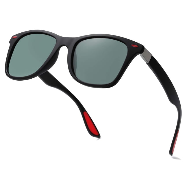 Lentes de Sol SOJOS Deportivos Polarizados TR90 SJ2101 Negro Mate/Turquesa