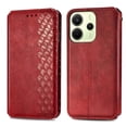 thumbnail image 2 of For Xiaomi Redmi Note 14 4G (164.84x78.15x8.16mm) Case Rhombus Imprint PU Leather Wallet Phone Cover, 2 of 5