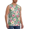 thumbnail image 2 of Fotbe Men's Rose Flowers Print Men's Sleeveless Muscle Tank Tops Casual T-Shirts for Gym Workout Beach-Small, 2 of 8