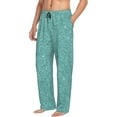thumbnail image 6 of Susaid Teal Green Glitter Print Mens Pajama Pants Set Sleep & Lounge Pants, PJ Bottoms with Pockets and Button Fly-Medium, 6 of 6