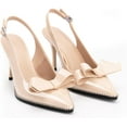 thumbnail image 4 of Women's Sexy Slingbacks Bow Stiletto Heels Closed Pointed Toe Pumps Bead Buckle Strap High Heels Dress Shoes, 4 of 12